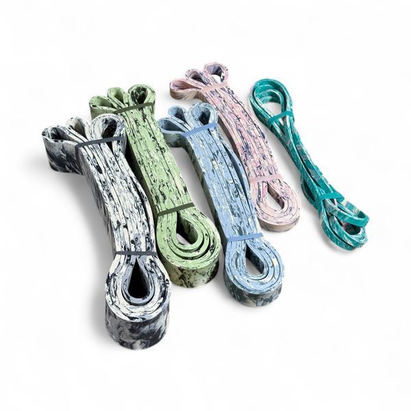 Набір силових петель із латексу, 5 рівнів опору (3&ndash;56 кг) RB-TUBE-MarbleBands-5SET фото