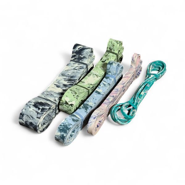 Набір силових петель із латексу, 5 рівнів опору (3&ndash;56 кг) RB-TUBE-MarbleBands-5SET фото
