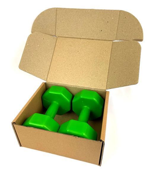 Гантелі фітнес 2 шт по 2 кг (композитні) для фітнесу тренувань FIT-2KG-GREEN-2PK фото