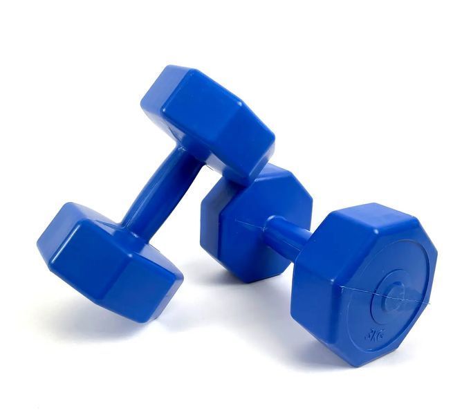 Гантелі фітнес 2 шт по 3 кг (композитні) для фітнесу тренувань FIT-3KG-2PK фото
