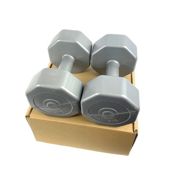 Гантелі фітнес 2 шт по 4 кг (композитні) для фітнесу тренувань FIT-4KG-2PK фото